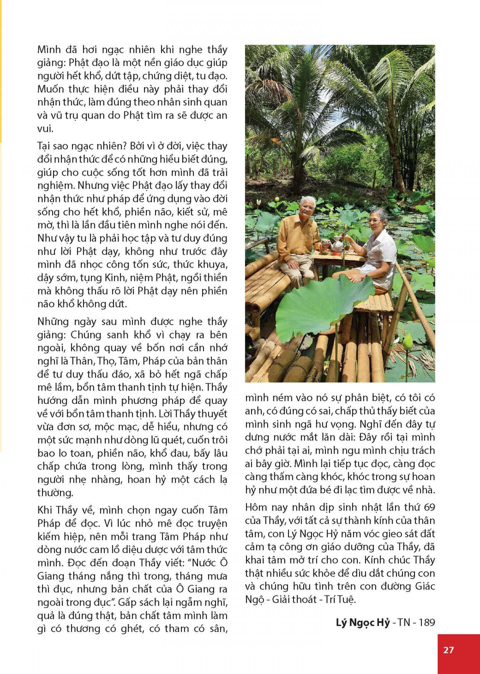 NỘI SAN LÝ GIA SỐ 1 – LỜI TRI ÂN CÒN MÃI
